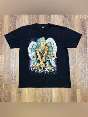 Black Angel Wings Graphic Short Sleeve Tee